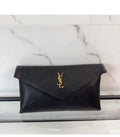 Black Envelope Clutch Bag – Luxe Gold Accent