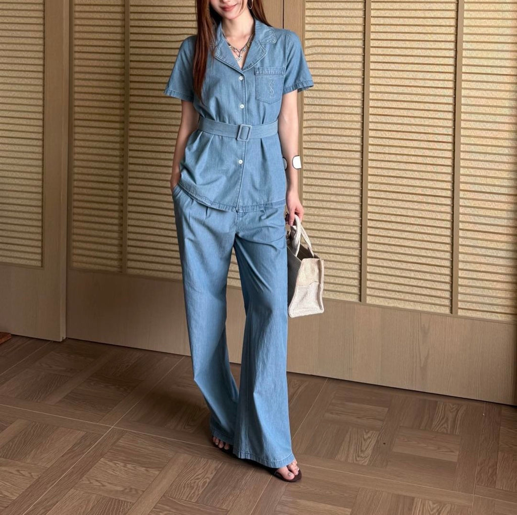 Chic Denim Lounge Set