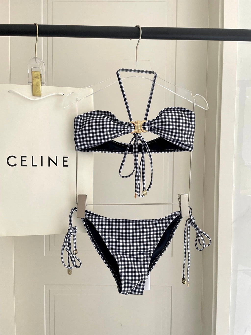 Gingham Charm Tie-Side Bikini Set